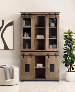 BUFET JUPITER 150CM, REALIZAT DIN LEMN DE MANGO SI METAL, CULOARE NATUR/NEGRU, STIL INDUSTRIAL, GINER Y COLOMER - Img 2