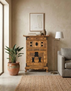 BUFET LIVING CORINTH 91CM, DIN LEMN DE MANGO, CULOARE NATUR MIERE, ARTIM GROUP SELECTION - Img 2