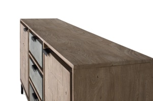 BUFET LIVING HIBISCUS 160CM, DIN LEMN DE SALCAM SI METAL, CULOARE NATUR/GRI, ARTIM GROUP SELECTION - Img 6