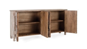 BUFET LIVING ORIGEN 180CM, DIN LEMN DE STEJAR, CULOARE NATUR/GRI ANTICHIZAT, STIL MODERN, ARTIM GROUP SELECTION - Img 3