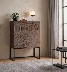 BUFET LIVING SUNSET 85CM, DIN LEMN DE MANGO SI METAL, CULOARE NUC INCHIS, STIL MODERN, ARTIM GROUP SELECTION - Img 2
