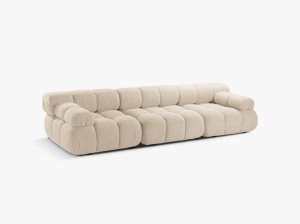 CAANAPEA BELLIS, CU 3 LOCURI, BEJ DESCHIS, CU TAPITERIE DIN TEXTIL BOUCLE ROLF, MICADONI - Img 2