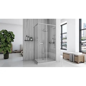 CABINA DE DUS CITY 80X100, NICKEL PERIAT, CU CADITA SAVOY ALBA, CALITATE SUPERIOARA - Img 4