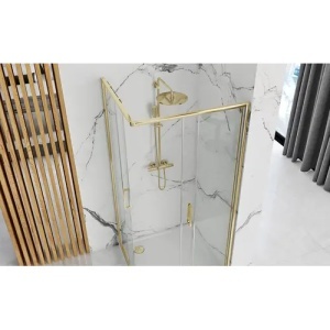 CABINA DE DUS PUNTO, 80X100, GOLD, CU CADITA SAVOY NEAGRA, CALITATE SUPERIOARA - Img 5