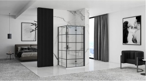 CABINA DE DUS REA MOLIER, PLIABILA, 110x90CM, NEGRU, DIN STICLA, CALITATE SUPERIOARA - Img 4