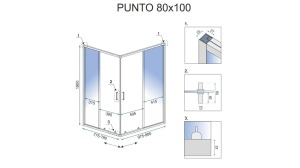 CABINA DE DUS REA PUNTO, CULISANTA, 80x100CM, AURIU PERIAT, DIN STICLA, CALITATE SUPERIOARA - Img 8