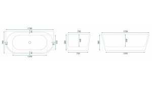CADA OLIMPIA FREESTANDING, 170 CM, ALB, DIN ACRIL, CALITATE SUPERIOARA - Img 7