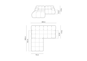 CANAPEA BELLIS, 3 LOCURI, 188 CM, DIVERSE CULORI SI MATERIALE, DESIGN DEOSEBIT - Img 21
