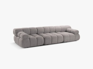 CANAPEA BELLIS, CU 3 LOCURI, GRI DESCHIS, CU TAPITERIE DIN TEXTIL BOUCLE ROLF, MICADONI - Img 2