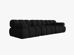 CANAPEA BELLIS, CU 3 LOCURI, NEAGRA, CU TAPITERIE DIN TEXTIL 3D SONIC, MICADONI - Img 2