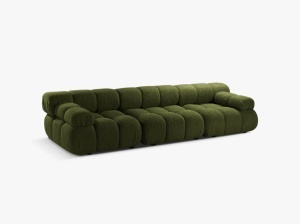 CANAPEA BELLIS, CU 3 LOCURI, VERDE, CU TAPITERIE DIN TEXTIL BOUCLE ROLF, MICADONI - Img 2