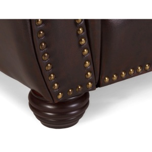 CANAPEA CHESTERFIELD 224CM, DIN LEMN SI PIELE NATURALA, CULOARE MARO, ARTIM SELECTION - Img 2