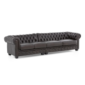 CANAPEA CHESTERFIELD 5 LOCURI, 310CM, DIN LEMN SI PIELE NATURALA, CULOARE MARO, ARTIM SELECTION
