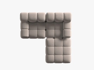 CANAPEA/COLTAR MODULAR BELLIS, 3 LOCURI, 188 CM, BEJ 16, TAPITERIE DIN CATIFEA, DESIGN DEOSEBIT - Img 2