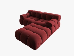 CANAPEA/COLTAR MODULAR BELLIS, 3 LOCURI, 188 CM, ROSU INCHIS 59, TAPITERIE DIN CATIFEA, DESIGN DEOSEBIT - Img 3