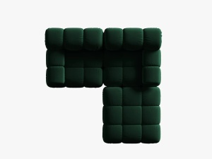 CANAPEA/COLTAR MODULAR BELLIS, 3 LOCURI, 188 CM, VERDE 38, TAPITERIE DIN CATIFEA, DESIGN DEOSEBIT - Img 4