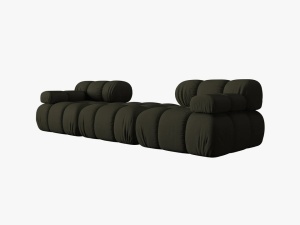 CANAPEA/COLTAR MODULAR BELLIS, 3 LOCURI, 188 CM, VERDE 77, TAPITERIE DIN CATIFEA 3D, DESIGN DEOSEBIT - Img 8