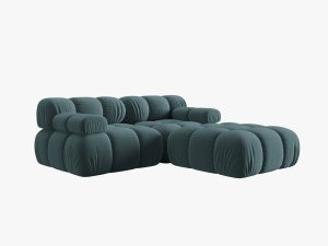 CANAPEA/COLTAR MODULAR BELLIS, 3 LOCURI, 188 CM, VERDE PETROL 87, TAPITERIE DIN CATIFEA, DESIGN DEOSEBIT - Img 5