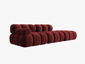 CANAPEA/COLTAR MODULAR BELLIS DREAPTA, 3 LOCURI, 282 CM, ROSU INCHIS 59, TAPITERIE DIN CATIFEA, DESIGN DEOSEBIT - Img 5