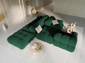 CANAPEA/COLTAR MODULAR BELLIS STANGA, 3 LOCURI, 282 CM, VERDE 38, TAPITERIE DIN CATIFEA, DESIGN DEOSEBIT - Img 2