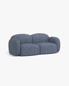 CANAPEA CU 2 LOCURI BLAIR, 194X 95, MELANJ ALBASTRU, CU TAPITERIE DIN TEXTIL STRUCTURAT BALTIMORE, MICADONI - Img 3