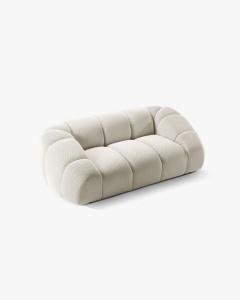 CANAPEA CU 2 LOCURI DIANA, BEJ DESCHIS, 114X214 CM, TAPITAT CU TAPITERIE DIN TEXTIL 3D SONIC MICADONI