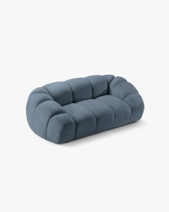 CANAPEA CU 2 LOCURI DIANA, BLUE JEANS, 114X214 CM, TAPITAT CU TAPITERIE DIN TEXTIL STRUCTURAT BUBBLE, MICADONI - Img 3