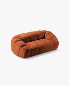 CANAPEA CU 2 LOCURI DIANA, CARAMIZIU, 114X214 CM, TAPITAT CU TAPITERIE DIN TEXTIL STRUCTURAT BUBBLE, MICADONI - Img 3