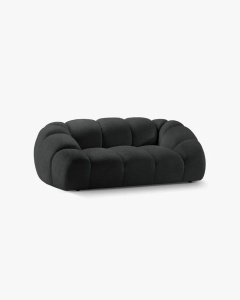 CANAPEA CU 2 LOCURI DIANA, GRI ANTRACIT, 114X214 CM, TAPITAT CU TAPITERIE DIN TEXTIL STRUCTURAT BUBBLE, MICADONI - Img 3