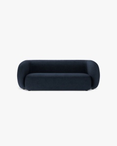 CANAPEA CU 2 LOCURI KATE, ALBASTRU INCHIS, 183X99 CM, TAPITAT CU TAPITERIE DIN TEXTIL BOUCLE BALOO, MICADONI