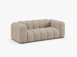 CANAPEA CU 2 LOCURI LUPIN 198, BEJ INCHIS, CU TAPITERIE DIN TEXTIL BOUCE BALOO, MICADONI - Img 2