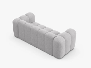 CANAPEA CU 2 LOCURI LUPIN 198, GRI DESCHIS, CU TAPITERIE DIN TEXTIL BOUCE BALOO, MICADONI - Img 3