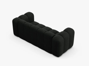 CANAPEA CU 2 LOCURI LUPIN 198, NEGRU, CU TAPITERIE DIN TEXTIL BOUCE BALOO, MICADONI - Img 3
