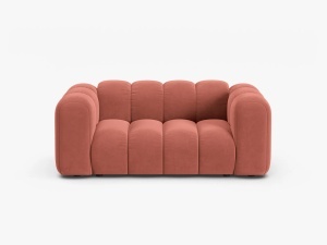 CANAPEA CU 2 LOCURI LUPIN, CORAI, CU TAPITERIE DIN TEXTIL CATIFEA SALVADOR, MICADONI
