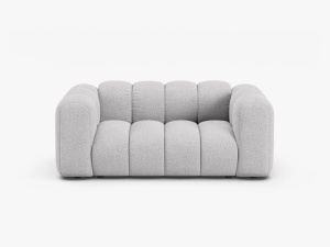 CANAPEA CU 2 LOCURI LUPIN, GRI DESCHIS, CU TAPITERIE DIN TEXTIL BOUCLE BALOO MICADONI