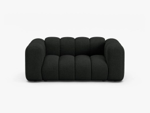 CANAPEA CU 2 LOCURI LUPIN, NEGRU, CU TAPITERIE DIN TEXTIL BOUCLE BALOO MICADONI