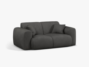CANAPEA CU 2 LOCURI, MOLINO, 170 CM, GRI INCHIS, CU TAPITERIE DIN TEXTIL CHENILLE REBEL, MICADONI - Img 2