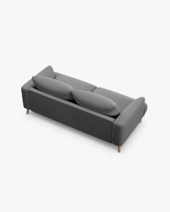 CANAPEA CU 2 LOCURI, NAOMI, GRI, 170X95 CM, TAPITAT CU TAPITERIE DIN TEXTIL CATIFEA SALVADOR, MICADONI - Img 2