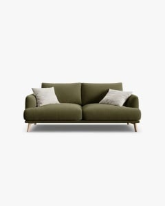 CANAPEA CU 2 LOCURI, NAOMI, VERDE, 170X95 CM, TAPITAT CU TAPITERIE DIN TEXTIL CATIFEA SALVADOR, MICADONI