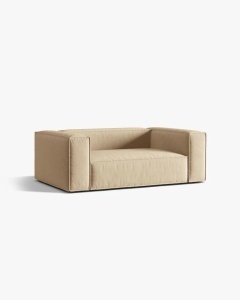 CANAPEA CU 2 LOCURI, NURIA NUD, 170X110 CM, TAPITAT CU TAPITERIE DIN TEXTIL CATIFEA PARIS, MICADONI - Img 2