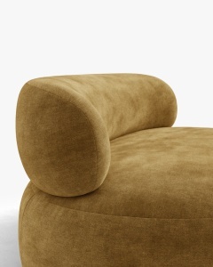 CANAPEA CU 3 LOCURI, AURA, GALBEN MUSTAR, 186X101 CM, TAPITAT CU TAPITERIE DIN TEXTIL CHENILLE GOLD MICADONI - Img 6