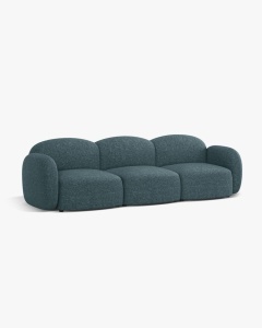 CANAPEA CU 3 LOCURI BLAIR, 274X 95, ALBASTRU DESCHIS, CU TAPITERIE DIN TEXTIL CHENILLE EDEN, MICADONI - Img 2