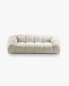 CANAPEA CU 3 LOCURI DIANA, BEJ DESCHIS, 114X254 CM, TAPITAT CU TAPITERIE DIN TEXTIL 3D SONIC, MICADONI