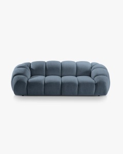 CANAPEA CU 3 LOCURI DIANA, BLUE JEANS, 114X254 CM, TAPITAT CU TAPITERIE DIN TEXTIL STRUCTURAT BUBBLE, MICADONI