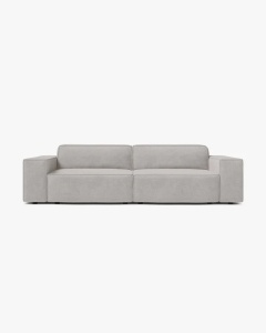 CANAPEA CU 3 LOCURI JODIE, 204X99 CM, ADANCIME SCAUN 62 CM, BEJ DESCHIS, TAPITAT CU TAPITERIE DIN TEXTIL STRUCTURAT LIBERTY, MICADONI