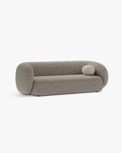 CANAPEA CU 3 LOCURI KATE, MELANJ BEJ, 213X99 CM, TAPITAT CU TAPITERIE DIN TEXTIL STRUCTURAT PUENTE, MICADONI - Img 2