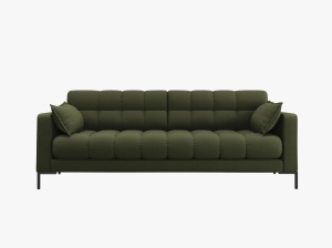 CANAPEA CU 3 LOCURI, MAMAIA VERDE NEVE, CU TAPITERIE DIN TEXTIL FIN, MICADONI