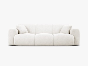 CANAPEA CU 3 LOCURI, MOLINO, 235 CM, ALB, CU TAPITERIE DIN TEXTIL BOUCLE BALOO, MICADONI