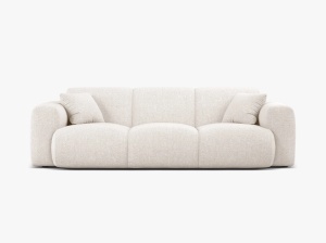 CANAPEA CU 3 LOCURI, MOLINO, 235 CM, BEJ DESCHIS, CU TAPITERIE DIN TEXTIL CHENILLE EDEN, MICADONI