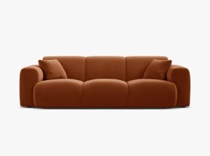 CANAPEA CU 3 LOCURI, MOLINO, 235 CM, CARAMIZIU, CU TAPITERIE DIN TEXTIL CATIFEA VELVET CASINO, MICADONI